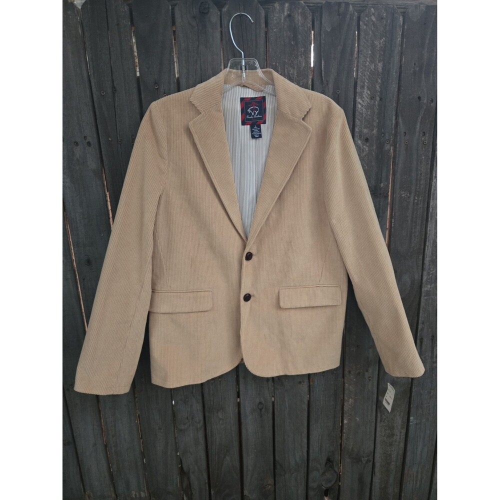 Brooks Brothers Womens Tan Corduroy Blazer Lined Preppy Classic Size L